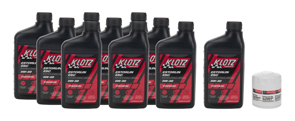 KLOTZ SYNTHETIC LUBRICANTS KT-414 Klotz Synthetic Lubricants KLOKT-414 5W50 Synthetic Motor Oil Kit for 2015 Ford Mustang GT350