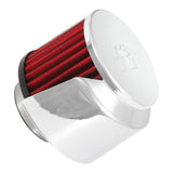 K AND N ENGINEERING 62-1514 1.5in Breather w/Shield Chrome Top
