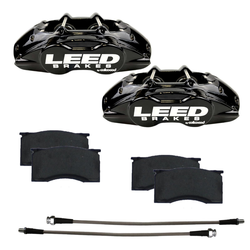 LEED BRAKES BCC0005 64-67 Mustang Brake Caliper/Pad Kit Black