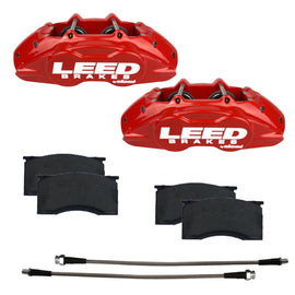 LEED BRAKES RCC0005 64-67 Mustang Brake Caliper/Pad Kit Red