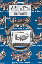 LOKAR TCP-1000HT36 Hi-Tech Throttle Cable Kit 36in Stainless