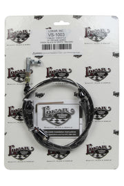 LOKAR VS-1003 VS Throttle Cable Black Black Wrap w/ White Trac