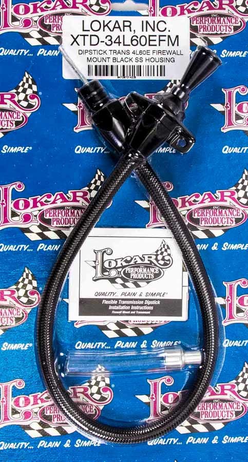 LOKAR XTD-34L60EFM Black Trans Dipstick GM 4L60E Firewall Mount