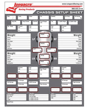 Load image into Gallery viewer, LONGACRE 52-22528 Chassis Set Up/Tire Sheet