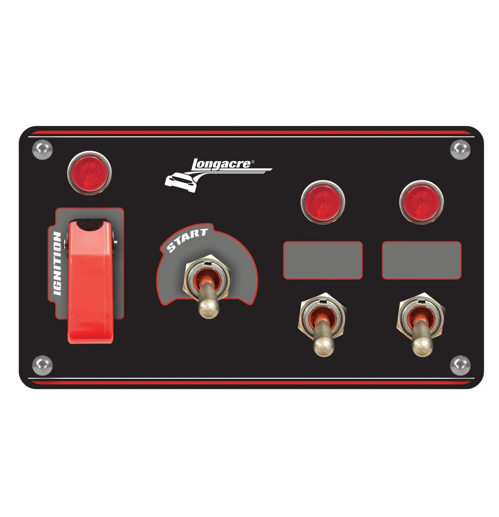 LONGACRE 52-48967 Ignition Panel Black w/2 Acc. and Pilot Light
