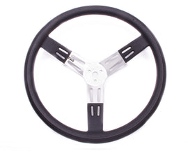 LONGACRE 52-56811 17in. Steering Wheel Black Alum. Smooth Grip