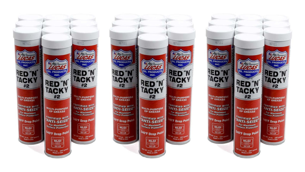 LUCAS OIL 10005-30 Red-N-Tacky Grease Case/30-14oz Tube