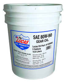 LUCAS OIL 10066 SAE 80W-90 Gear Oil 5 Gallon Pail