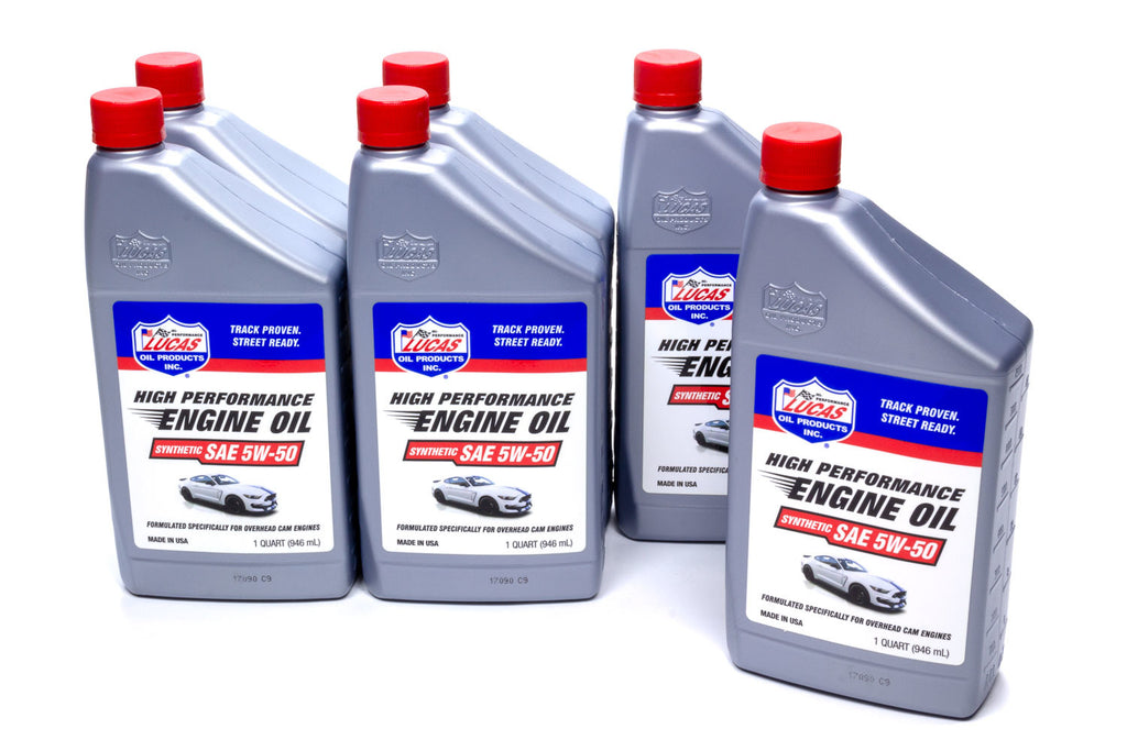 LUCAS OIL 10101-6 Synthetic SAE 5w50 Oil Case 6 x 1 Quart
