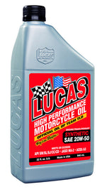LUCAS OIL 10702 Synthetic SAE 20w50 Motorcycle Oil 1 Qt