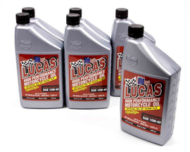 LUCAS OIL 10710-6 Semi-Syn 10w40 Motor- cycle Oil 6x1 Qt