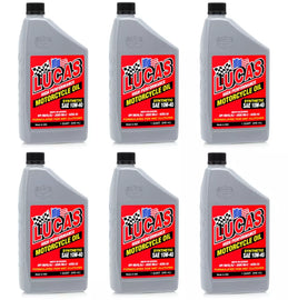 LUCAS OIL 10793-6 Motorcycle Oil 10w40 Synthetic Case 6x1 Quart