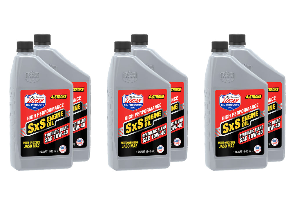 LUCAS OIL 11196-6 Synthetic Blend 10w40 SXS Oil Case 6 x 1 Quart