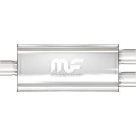 MAGNAFLOW PERF EXHAUST 12158 MagnaFlow Performance Exhaust 12158 Stainless Universal Muffler with 2.5-Inch Center Inlet and Dual Outlets
