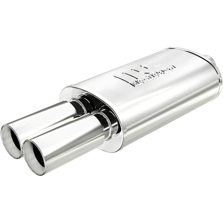 MAGNAFLOW PERF EXHAUST 14815 Stainless Muffler 2.25in In / Dual 3in Tips Out
