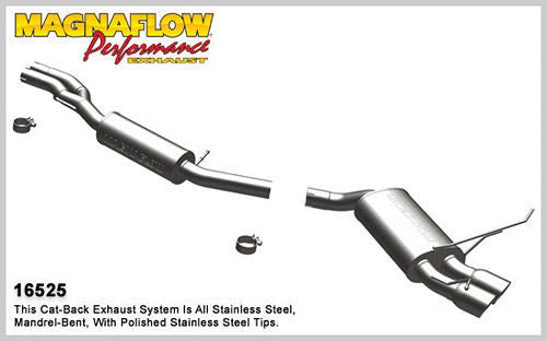 MAGNAFLOW PERF EXHAUST 16525 MagnaFlow Performance 16525 Cat-Back Exhaust System for 2008-2013 BMW 128i 3.0L