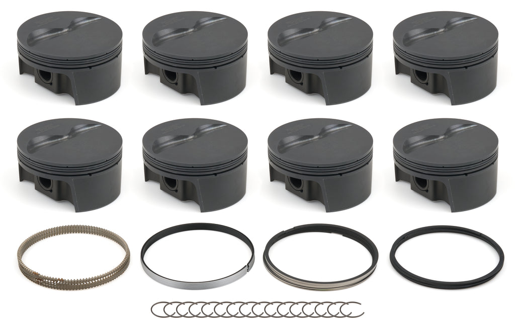 MAHLE PISTONS 930202635 MAHLE PISTONS SBC FT PowerPak Piston Set for Small Block Chevy, 4.035 Inch Bore, Flat Top Forged Design