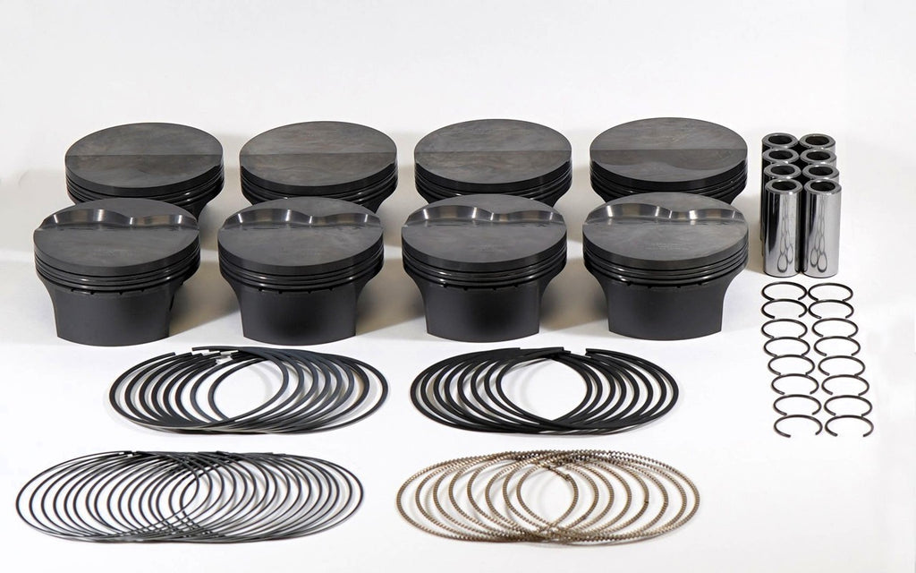 MAHLE PISTONS 930226730 MAHLE PISTONS LSX PowerPak Forged Flat Top Piston Set with 4.130 Inch Bore for GM LS-Series Engines
