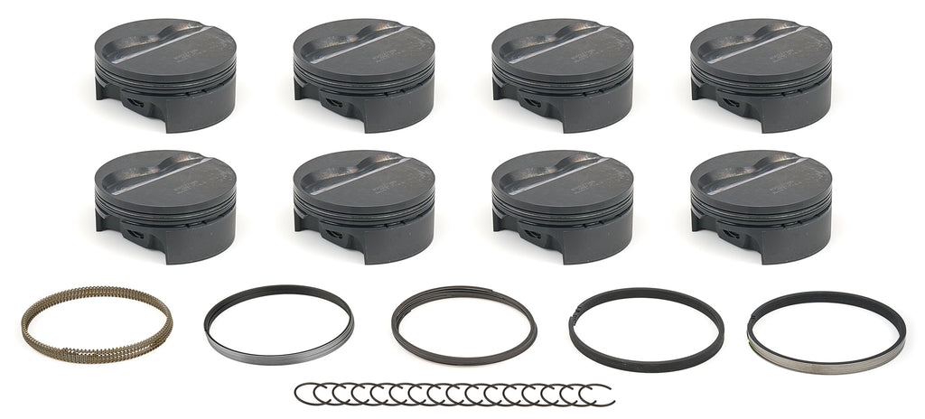 MAHLE PISTONS 930227385 MAHLE Pistons LSX PowerPak Forged Flat Top Piston Set - 4.185 inch Bore, -5.80 cc Displacement