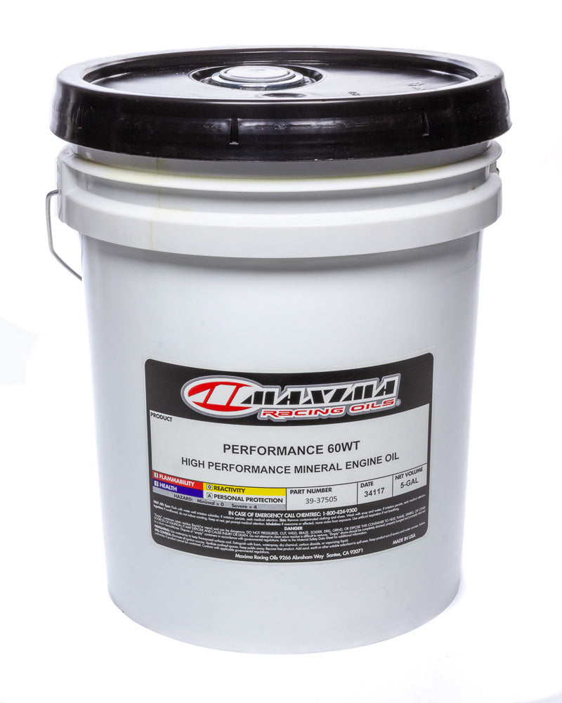 MAXIMA RACING OILS 39-37505 MAXIMA RACING OILS 39-37505 60W Conventional Motor Oil, 5-Gallon Bucket