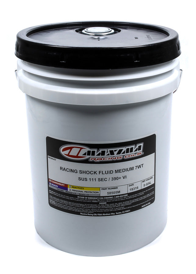 MAXIMA RACING OILS 58505M Racing Shock Fluid Medium 7wt. 5 Gallon
