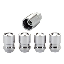 MCGARD 24154 MCGARD Wheel Lock Set 12mm x 1.25 Conical Seat with Key – Steel Chrome Finish, Pack of 4