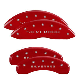MGP CALIPER COVER 14252SSILRD Set of 4 Caliper Covers Engraved Front and Rear