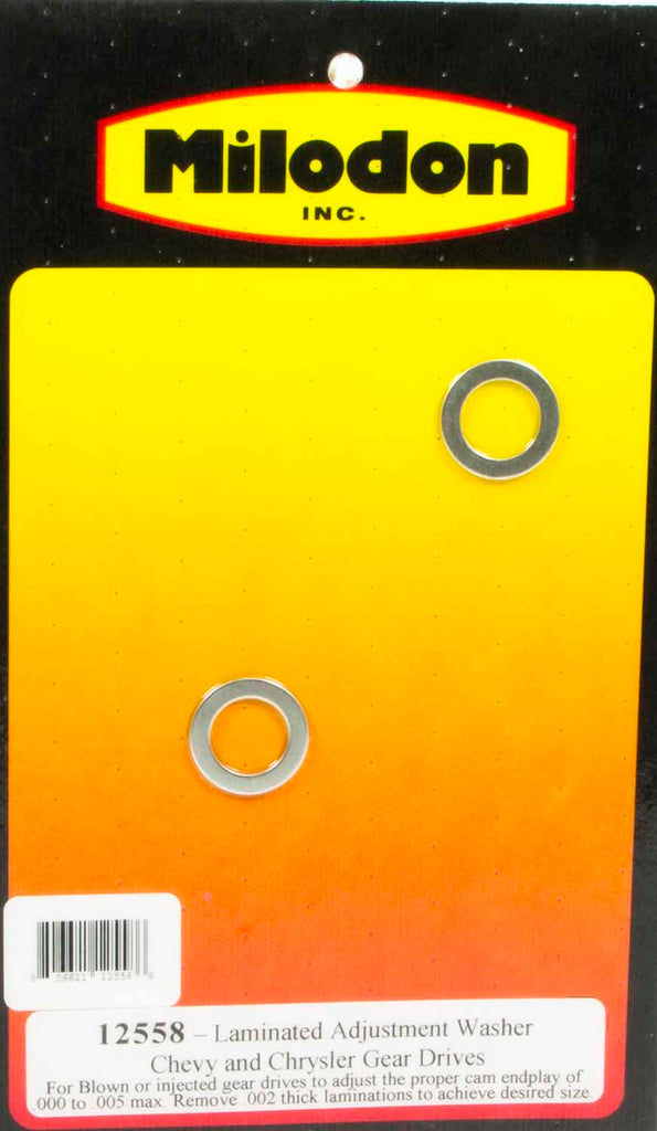 MILODON 12558 Laminated Shim Washers (2) Gear Drive Parts