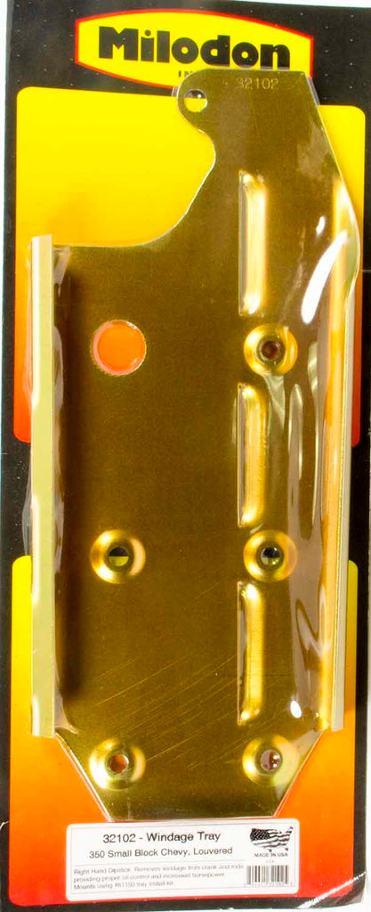 MILODON 32102 SBC 350 Windage Tray w/RH Dipstick