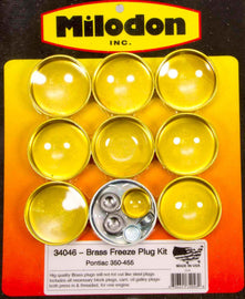 MILODON 34046 Pontiac V8 Brass Freeze Plug Kit