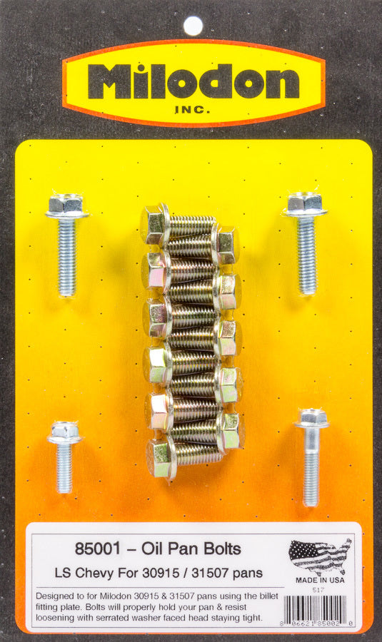 MILODON 85001 Oil Pan Bolt Kit - GM LS Series