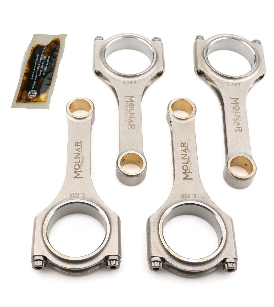 MOLNAR TECHNOLOGIES MH5659MJB4-A MOLNAR TECHNOLOGIES 5.659-inch H-Beam Connecting Rod Set for Mitsubishi 4B11 EVO X