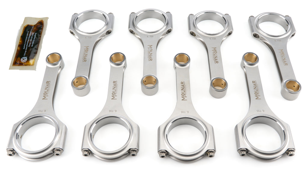 MOLNAR TECHNOLOGIES OH6735ZRB8-A MOLNAR TECHNOLOGIES 6.735-inch H-Beam Connecting Rod Set for Oldsmobile V8