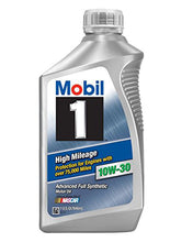 Load image into Gallery viewer, MOBIL 1 103535-1 10w30 High Mileage Oil 1 Qt