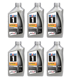 MOBIL 1 127372 Mobil 1 Supercar 5W-50 Synthetic Motor Oil, 1 Quart Bottles, Case of 6 – Part 127372