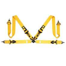 Load image into Gallery viewer, MOMO AUTOMOTIVE ACCESSORIES M040303YL MOMO Automotive Accessories Corsa 4-Point Racing Harness with Camlock Buckles - Yellow, Clip-In Design