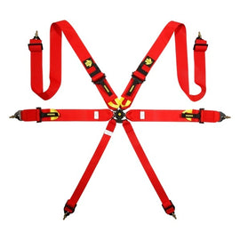 MOMO AUTOMOTIVE ACCESSORIES M060303RD MOMO Automotive Accessories Corsa 6-Point Harness with Camlock - Red, Part M060303RD