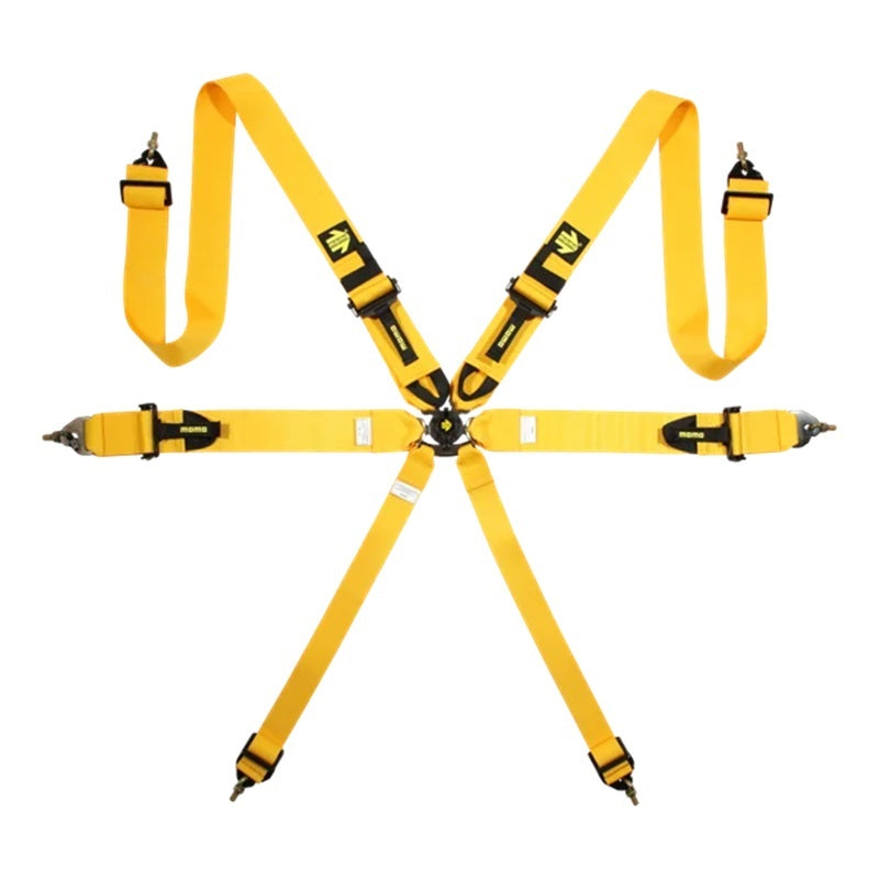MOMO AUTOMOTIVE ACCESSORIES M060303YL MOMO Automotive Accessories Corsa 6 Point Camlock Harness – Yellow, Clip-In, FIA Approved