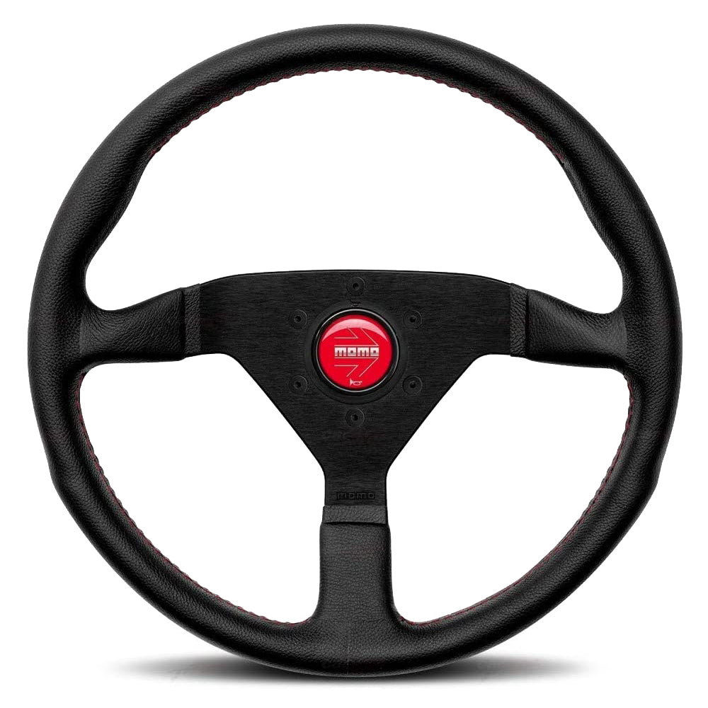 MOMO AUTOMOTIVE ACCESSORIES MCL32BK3B Monte Carlo 320 Steering Leather Red Stich