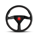 MOMO AUTOMOTIVE ACCESSORIES MCL35BK3B Monte Carlo 350 Steering Leather Red Stich