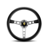MOMO AUTOMOTIVE ACCESSORIES PRO35BK0S Prototipo Steering Wheel Leather Silver Spoke
