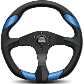 MOMO AUTOMOTIVE ACCESSORIES QRK35BK0BU Quark Steering Wheel Polyurethane Blue Insert