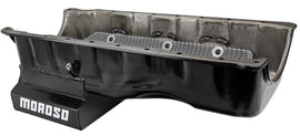 MOROSO 21051 MOROSO BBC Oil Pan GEN-V/VI GM ZZ632 Aluminum Rear Sump 6 Qt - Black Powder Coat
