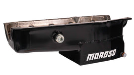 MOROSO 21324 SBC C/T Oil Pan - 7qt. 1pc. R/M w/Ins. Bung