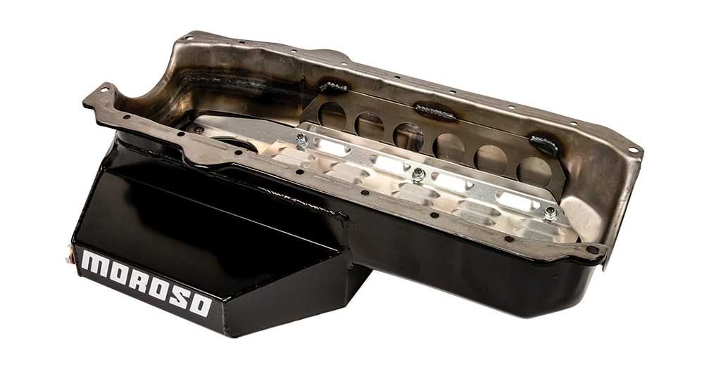 MOROSO 21328 SBC CT Wet Sump Oil Pan 7-Qt 2-Piece Rear Main