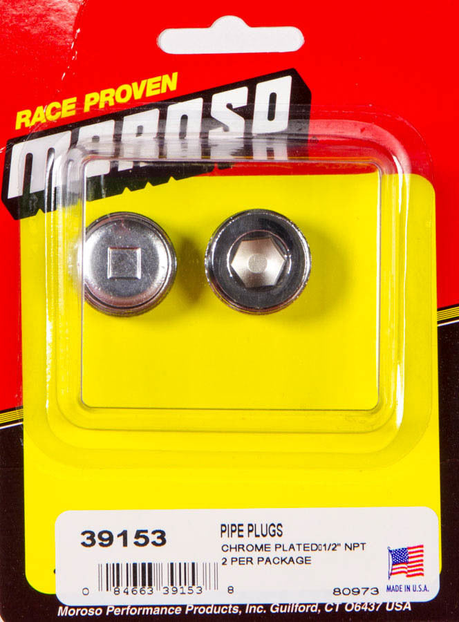 MOROSO 39153 1/2in. NPT Chrome Pipe Plug 2 Per Package