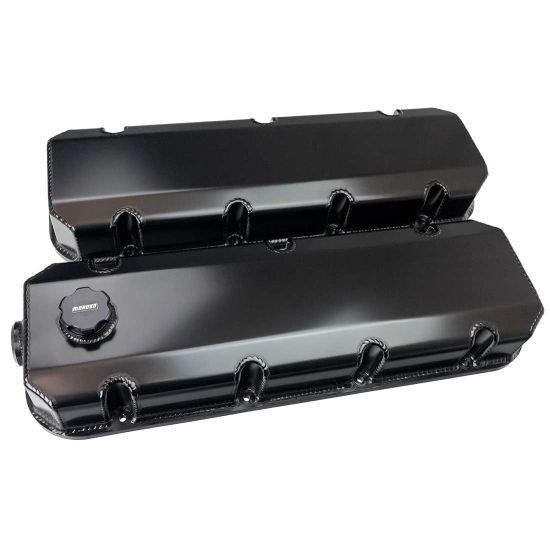 MOROSO 68367 MOROSO BBC Fabricated Aluminum Valve Covers - Black Anodized Pair, Part #68367
