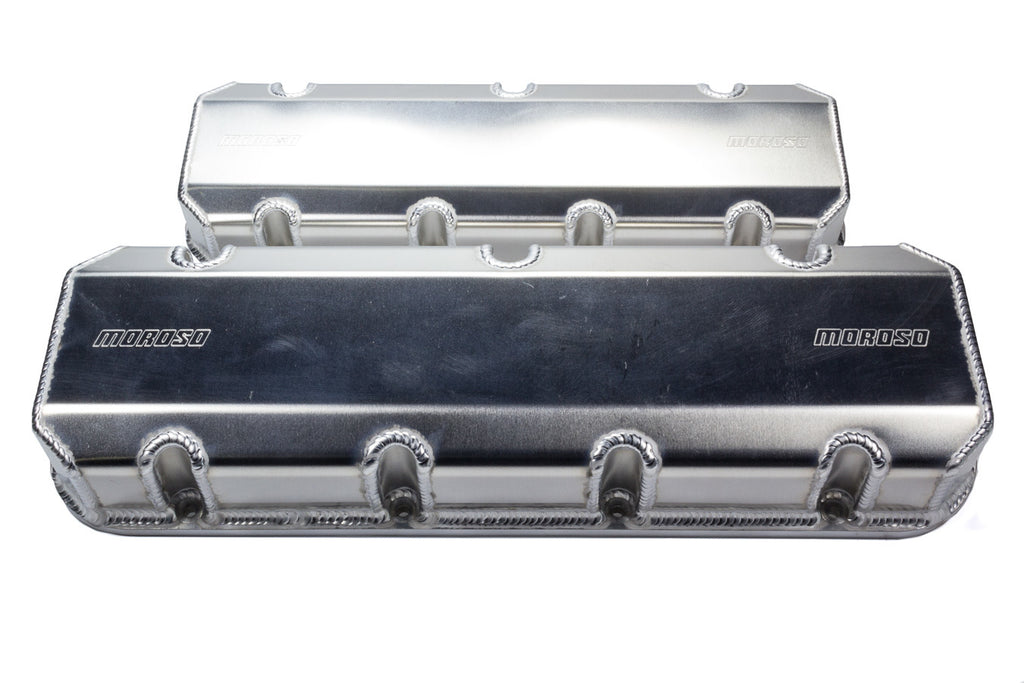 MOROSO 68489 BBC Billet Rail Valve Cover Set w/Logo