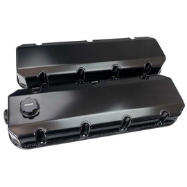 MOROSO 68502 MOROSO Fab Aluminum Valve Cover for Brodix SR20 / Dart PRO1 - Black Anodized, 3-Inch Tall with Baffled Design and 12 AN Female Breather Port