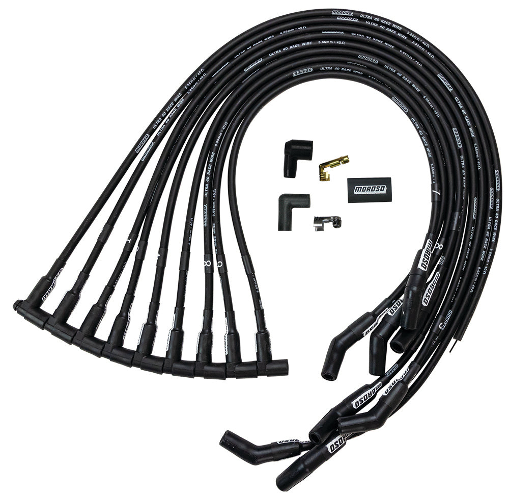 MOROSO 73729 Ultra 40 Spark Plug Wire Set - BBC HEI 135-Deg